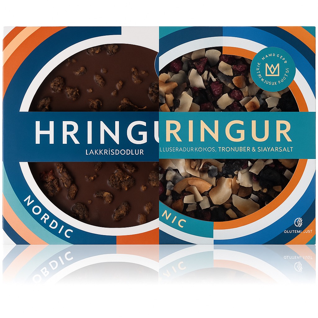 Hringur súkkulaði - tvö stk. saman